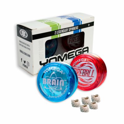 2 Legendary Yomega Spinners The Original Yoyo With A Brain And Fireball Transaxle Yo-Yo. Perfect Gift For Kids, Beginner, Intermediate And Pro Level String Trick Play. Includes 5 Extra Strings